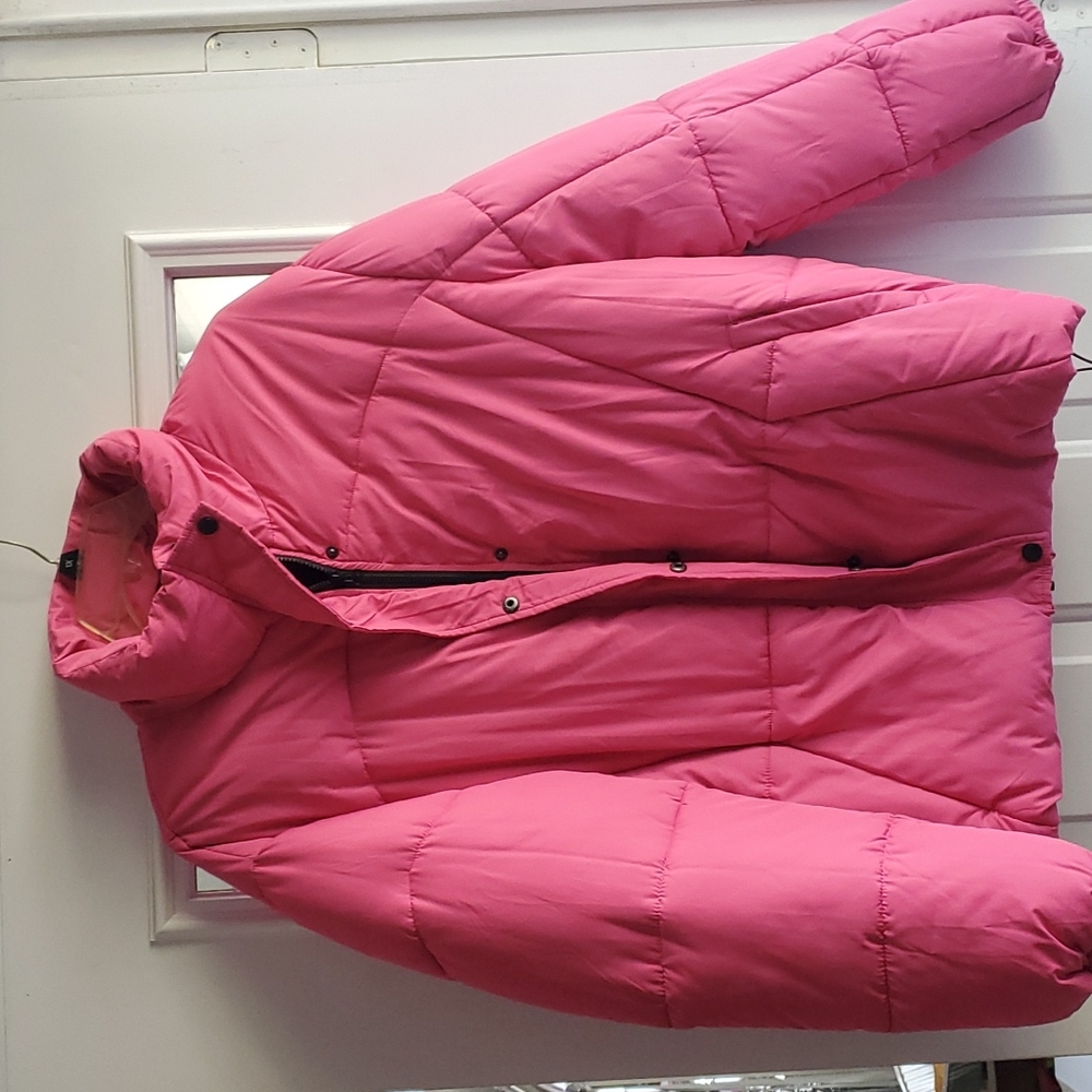 Pink puffer jacket